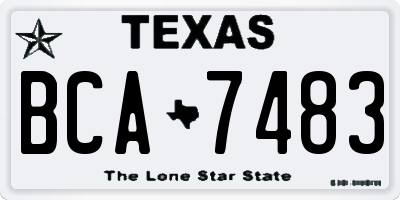 TX license plate BCA7483
