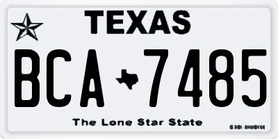TX license plate BCA7485