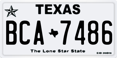 TX license plate BCA7486