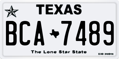 TX license plate BCA7489