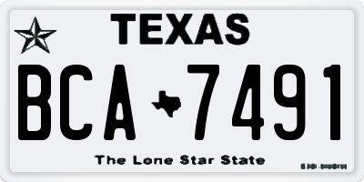 TX license plate BCA7491