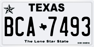 TX license plate BCA7493