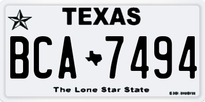 TX license plate BCA7494