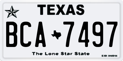 TX license plate BCA7497