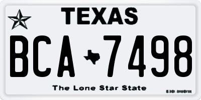 TX license plate BCA7498