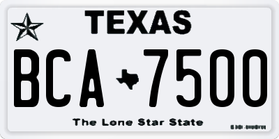 TX license plate BCA7500