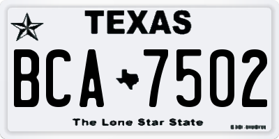TX license plate BCA7502