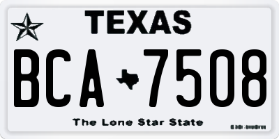 TX license plate BCA7508
