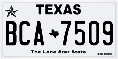 TX license plate BCA7509