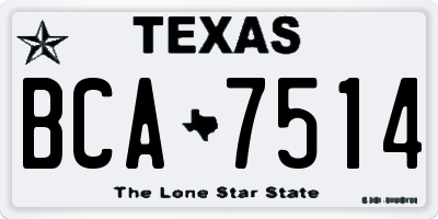 TX license plate BCA7514