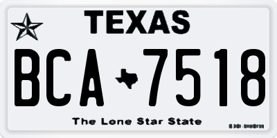 TX license plate BCA7518