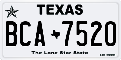 TX license plate BCA7520