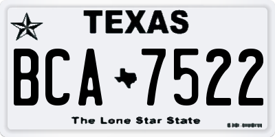 TX license plate BCA7522