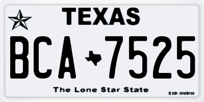 TX license plate BCA7525