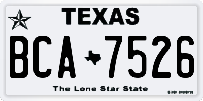 TX license plate BCA7526