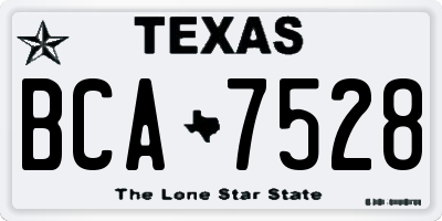 TX license plate BCA7528