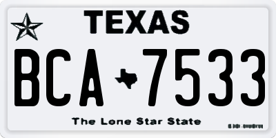 TX license plate BCA7533