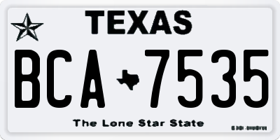 TX license plate BCA7535