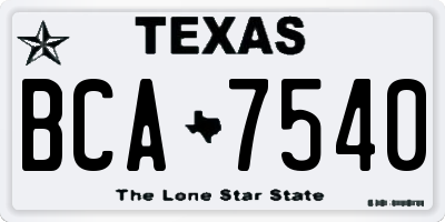 TX license plate BCA7540