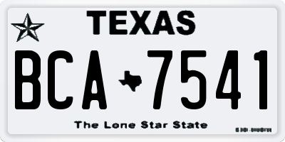TX license plate BCA7541