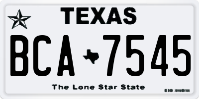 TX license plate BCA7545