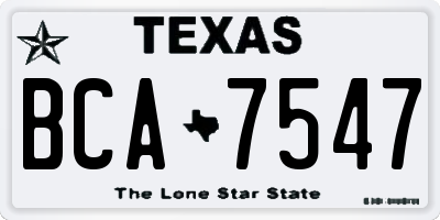 TX license plate BCA7547