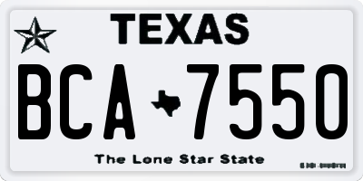 TX license plate BCA7550