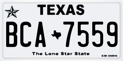 TX license plate BCA7559