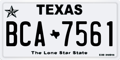 TX license plate BCA7561