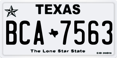TX license plate BCA7563