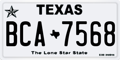 TX license plate BCA7568