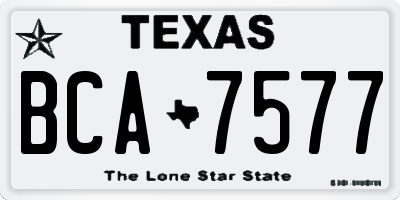 TX license plate BCA7577