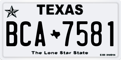 TX license plate BCA7581