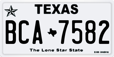 TX license plate BCA7582