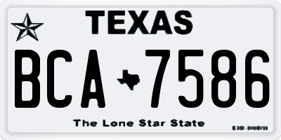 TX license plate BCA7586