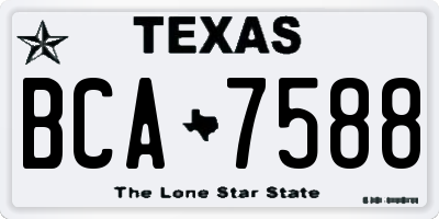 TX license plate BCA7588