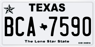TX license plate BCA7590