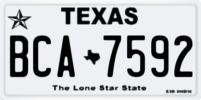 TX license plate BCA7592
