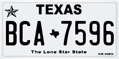 TX license plate BCA7596