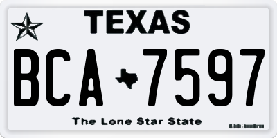 TX license plate BCA7597