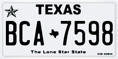 TX license plate BCA7598