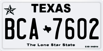 TX license plate BCA7602