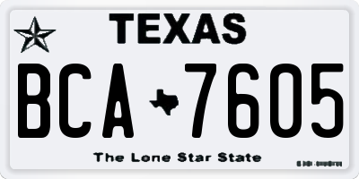 TX license plate BCA7605