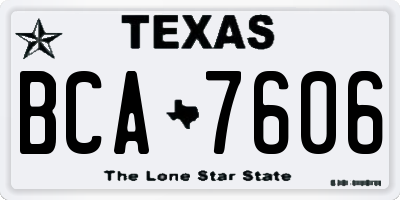TX license plate BCA7606