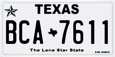 TX license plate BCA7611