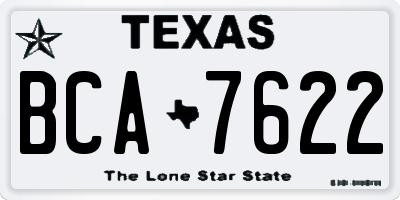 TX license plate BCA7622
