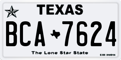 TX license plate BCA7624