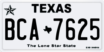 TX license plate BCA7625