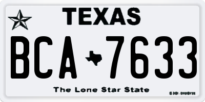 TX license plate BCA7633