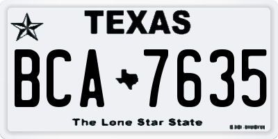 TX license plate BCA7635